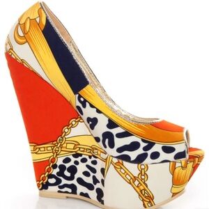 Women’s Lovely People Wynn Multi Red Platform Wedge Heels